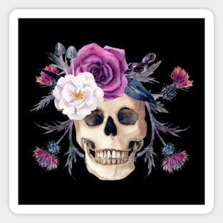 Forest Witch Violet Skull Magnet